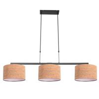 Steinhauer 3-lichts hanglampStang met kurk kappen - 4363ZW