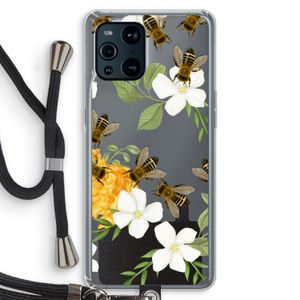 No flowers without bees: Oppo Find X3 Pro Transparant Hoesje met koord