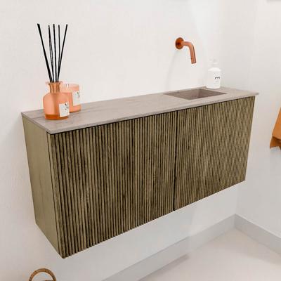 Toiletmeubel Mondiaz Joya Dlux | 90 cm | Meubelkleur Dusk | Faye wastafel Saba Wasbak Rechts | Zonder kraangat(en)