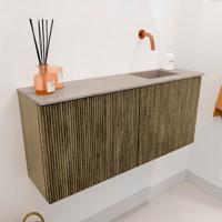 Toiletmeubel Mondiaz Joya Dlux | 90 cm | Meubelkleur Dusk | Faye wastafel Saba Wasbak Rechts | Zonder kraangat(en)