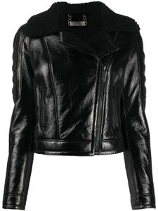 Philipp Plein veste de moto à doublure texturée - Noir