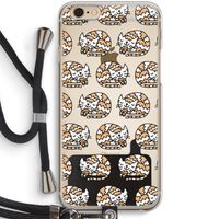 Slapende poes: iPhone 6 / 6S Transparant Hoesje met koord
