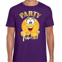 Foute party t-shirt voor heren - Emoji Party - paars - carnaval/themafeest - thumbnail