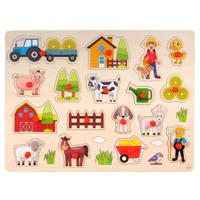 Angeltoys Houten knoppuzzel boerderij (groot)