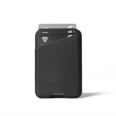 Mujjo Magsafe lederen card portomonee - Black