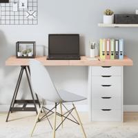 Tafelblad 140x60x(2-6) cm onbehandeld massief eikenhout