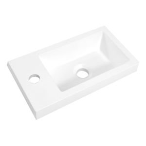 Xellanz Zenti opzet fontein 40x22x5 cm mineraalmarmer wit glans
