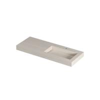 INK Pitch Wastafel keramische slab rechts met drain en front en side skirts 1 kraangat 120x45x9 Travertin mat