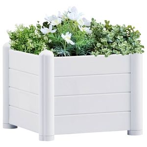 VidaXL Plantenbak verhoogd 43x43x35 cm pp wit