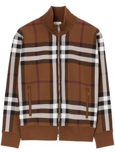 Burberry veste zippée à carreaux - Marron