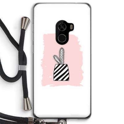Zwart-wit cactus: Xiaomi Mi Mix 2 Transparant Hoesje met koord