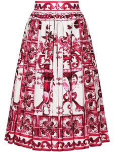 Dolce & Gabbana jupe imprimée à taille haute - Rouge