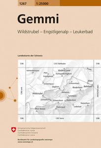 Wandelkaart - Topografische kaart 1267 Gemmi | Swisstopo