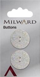 Milward Knoop met Glitters Wit 22mm (2 stuks)