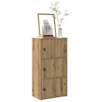 Boekenkast 40x24x77 cm bewerkt hout artisanaal eikenkleurig