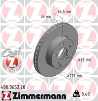 Remschijf COAT Z ZIMMERMANN, Remschijftype: Binnen geventileerd, u.a. für Mercedes-Benz