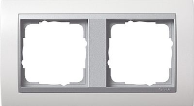 Gira Event Zuiverwit / Aluminium 2-voudig