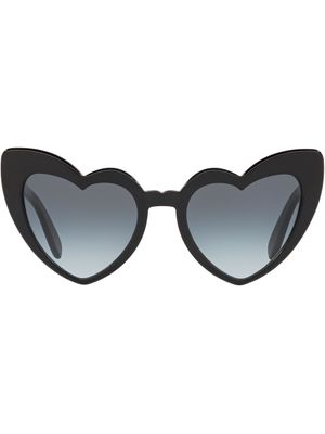 Saint Laurent Eyewear lunettes de soleil à monture cœur - Noir