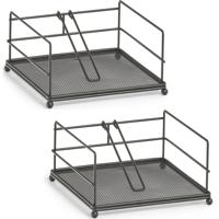 Zeller Servettenhouder - 4x - met stop - metaal - 17 cm - servethouders/servettenhouders