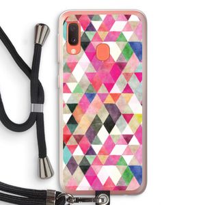 Gekleurde driehoekjes: Samsung Galaxy A20e Transparant Hoesje met koord