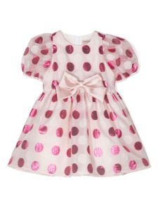 Hucklebones London robe manches bouffantes à pois - Rose