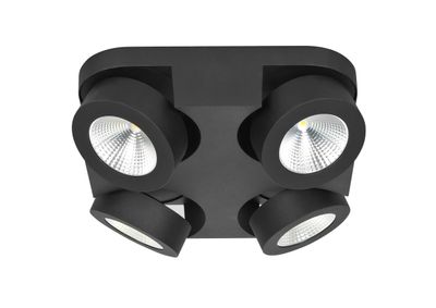 HighLight spot Montreal 4 lichts vierkant - zwart