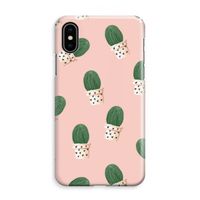 Cactusprint roze: iPhone XS Max Volledig Geprint Hoesje