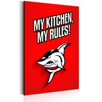 Schilderij - My kitchen, my rules!, Rood