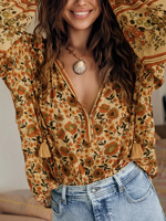 Vacation Floral Loose Shirt - thumbnail