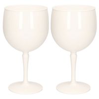2x stuks onbreekbaar gin tonic glas wit kunststof 40 cl/400 ml - Cocktailglazen - thumbnail