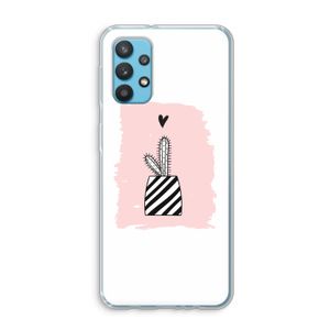 Zwart-wit cactus: Samsung Galaxy A32 4G Transparant Hoesje
