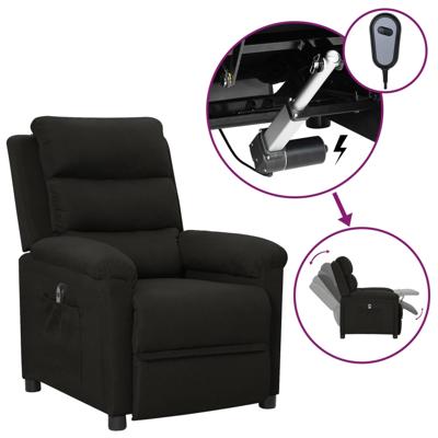 Fauteuil verstelbaar elektrisch stof zwart