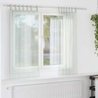 Gordijnen voile met lussen 2 st 140x140 cm lichtgrijs