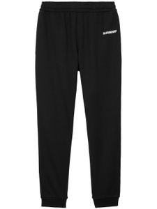 Burberry pantalon de jogging en coton à logo texturé - Noir