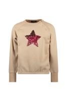 Like Flo Meisjes sweater artwork - Davina - Grijs melee gouden lurex