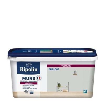 RIPOLIN Fluweelkleurige verf voor muren, radiatorhoutwerk - Lomé grijs