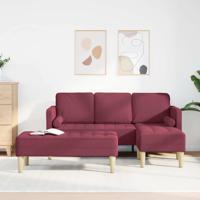 Bankstel 2 pcs Wijnrood 173 x 131 x 67 cm Stof