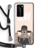 Slay All Day: Huawei P40 Pro Transparant Hoesje met koord Slay All Day: Huawei P40 Pro Transparant Hoesje met koord