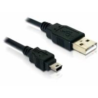 Delock USB-kabel USB 2.0 USB-A stekker, USB-mini-B stekker 1.5 m Zwart 82252