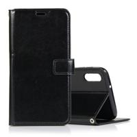 Crazy Horse textuur horizontale Flip lederen tas met houder & card slots & portemonnee & fotolijst voor Galaxy A10 (zwart)