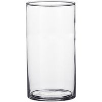 Cilinder bloemenvaas/bloemenvazen 9 x 15 cm transparant glas - Vazen - thumbnail