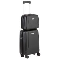 CarryOn Skyhopper Handbagage en Beautycase - 55cm TSA Trolley - Make-up koffer - Zwart - thumbnail