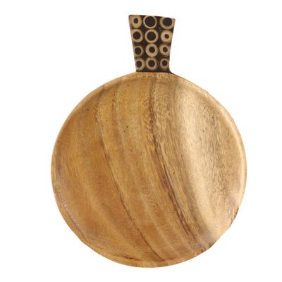 Ronde Houten Snackschaal met Bamboe (23 x 17 cm) Ronde Houten Snackschaal met Bamboe (23 x 17 cm)