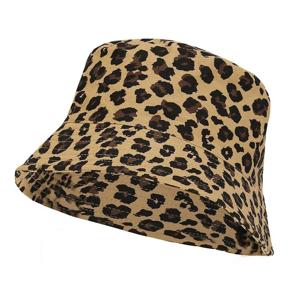 Vissershoedje/zonnehoedje luipaardprint - bruin - one size - volwassenen - bucket hat