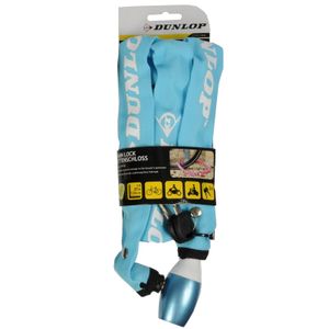 Dunlop Kettingslot - blauw - 120 cm - 2 sleutels - fiets/scooter slot   -