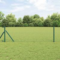 VidaXL Hek met paal groen 0,8 x 25 m staal en pvc