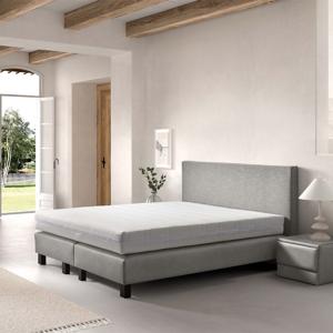 2-Persoons Boxspring Cloud Chill - Taupe/ Grijs/ Creme/ Antraciet/ Beige 160x200 cm - Pocketvering - Inclusief Topper - Dekbed-Discounter.nl
