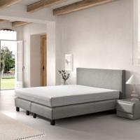 2-Persoons Boxspring Cloud Chill - Taupe/ Grijs/ Creme/ Antraciet/ Beige 160x200 cm - Pocketvering - Inclusief Topper - Dekbed-Discounter.nl