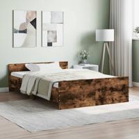 Bedframe met hoofd- en voeteneinde gerookt eiken 120x190 cm