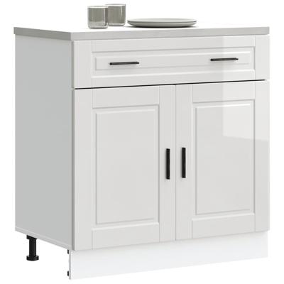 Keuken onderkast "Porto" bewerkt hout hoogglans wit